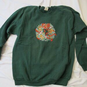 Peanut Bitter and Jelly dark green winter sweatshirt  XL